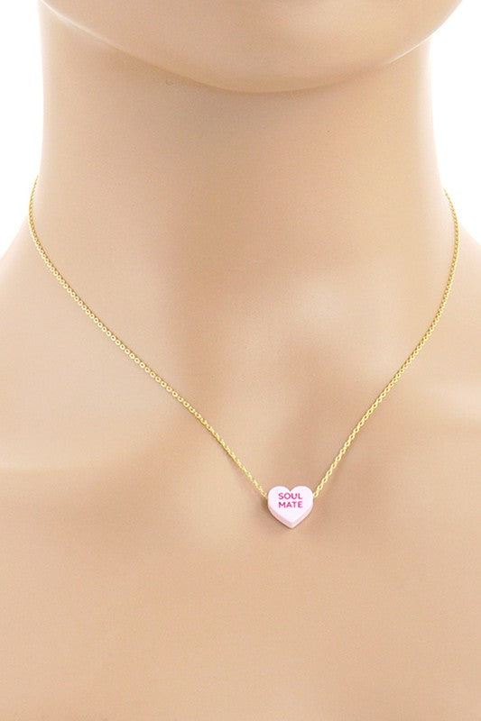 Gold Dipped Heart Candy Necklace
