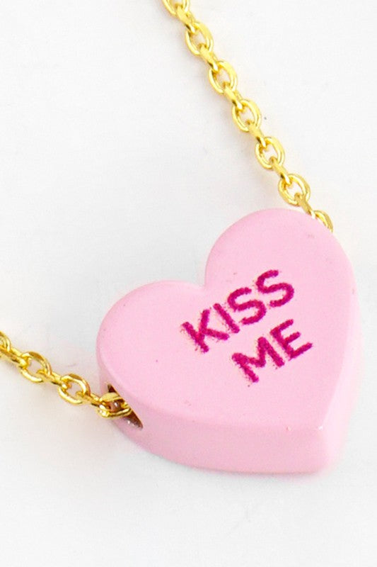 Gold Dipped Heart Candy Necklace