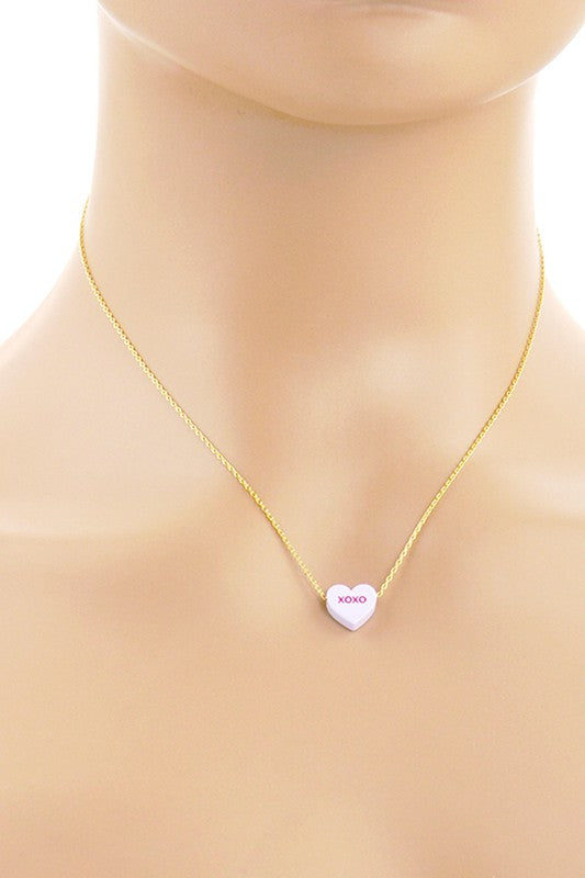 Gold Dipped Heart Candy Necklace