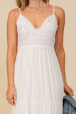 White Boho Lace Top Maxi Dress