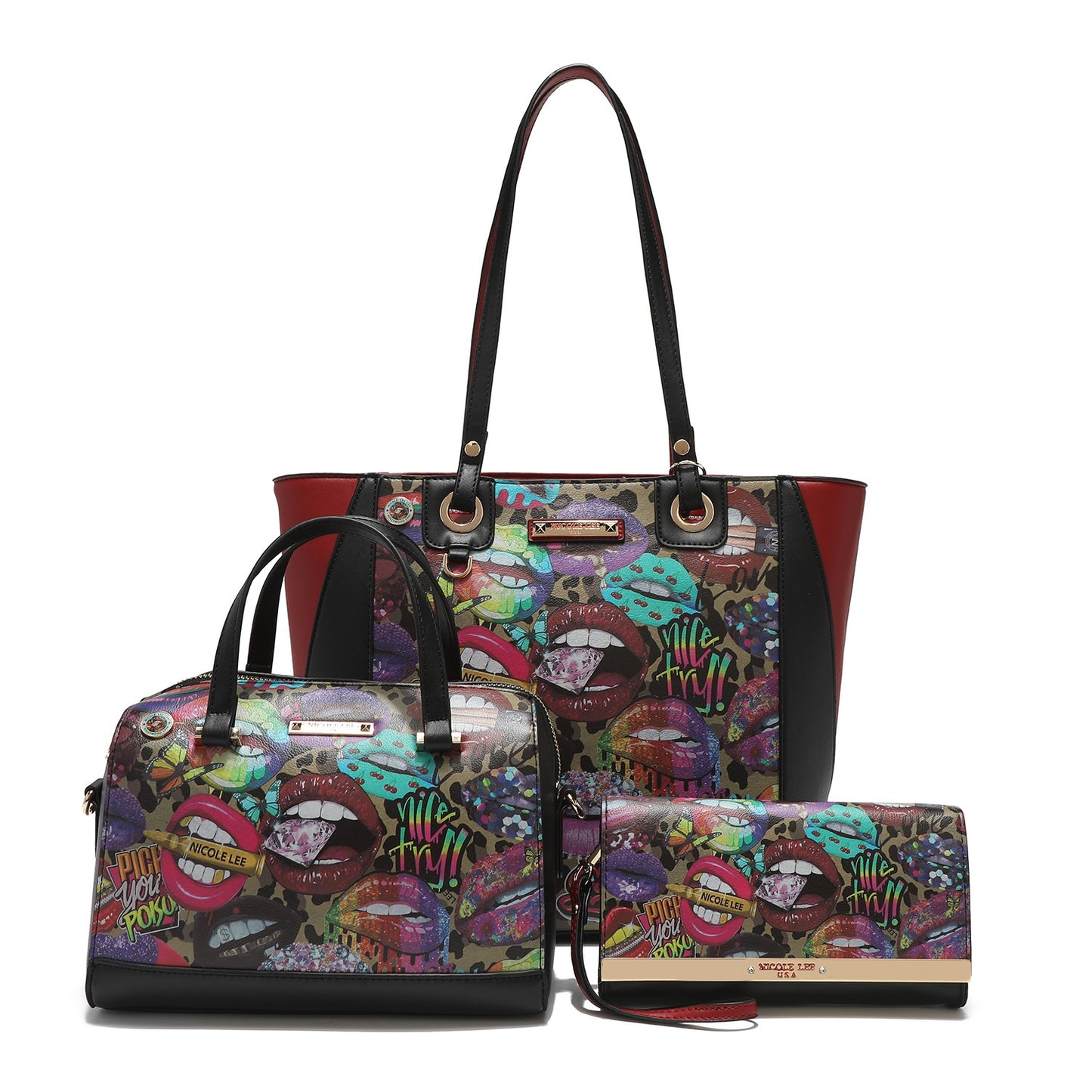 Nicole Lee USA "All Emotion" 3-Piece Bag Set
