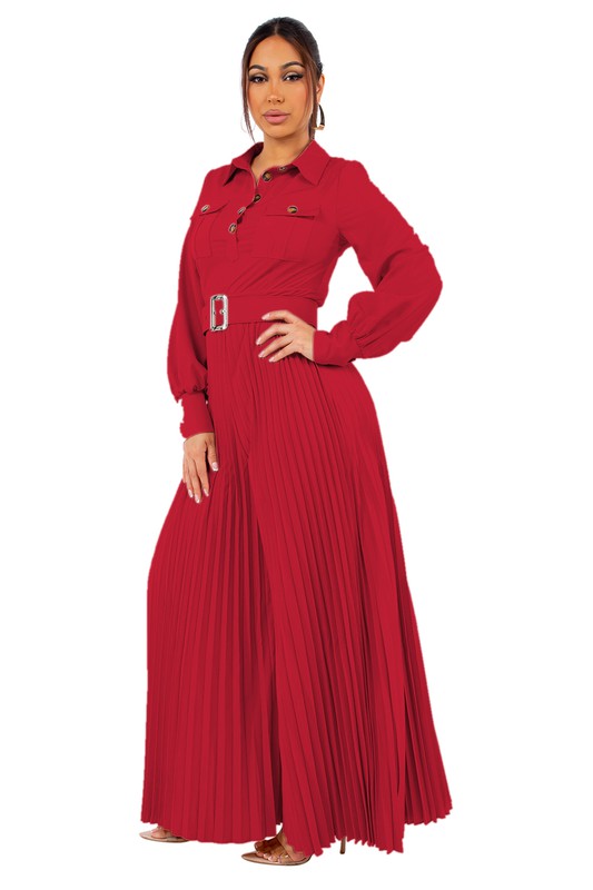 Pleated Wide Leg Jumpsuit
