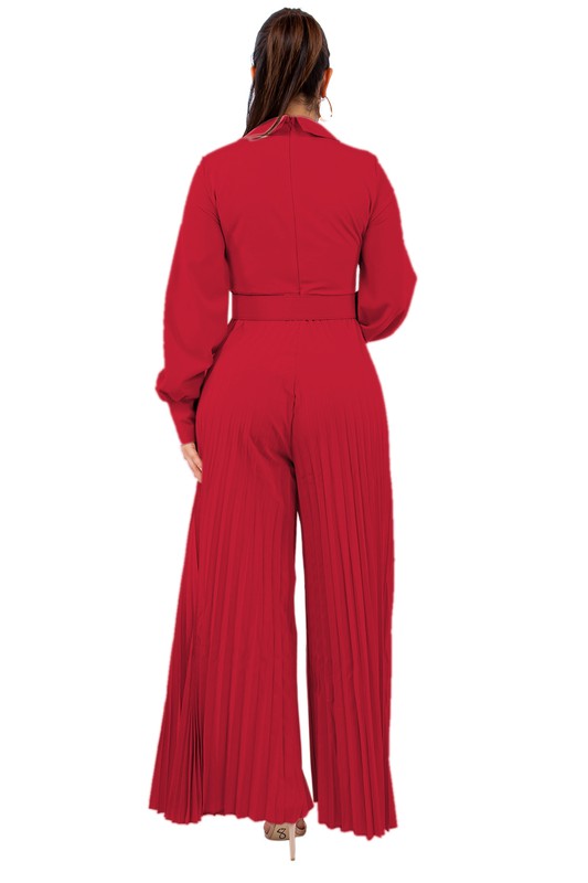 Pleated Wide Leg Jumpsuit