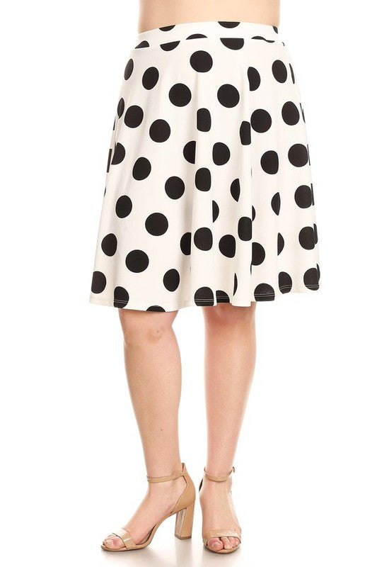 Plus Size Polka Dot Skirt