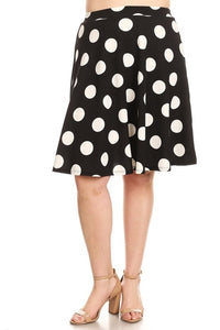 Plus Size Polka Dot Skirt