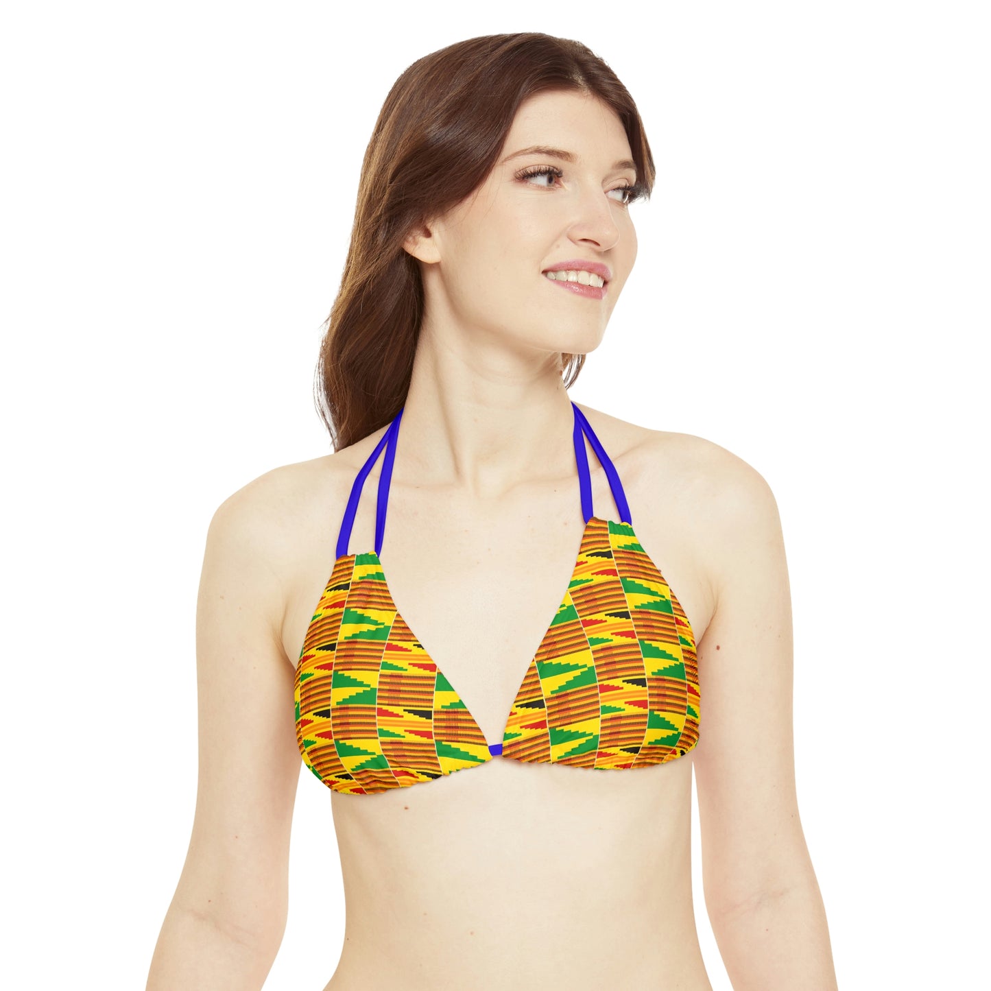 Kente Print Strappy Bikini Set