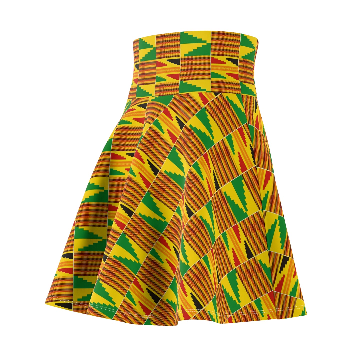 Customized Kente Print Women's Skater Skirt