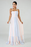 cotton candy striped halter maxi dress