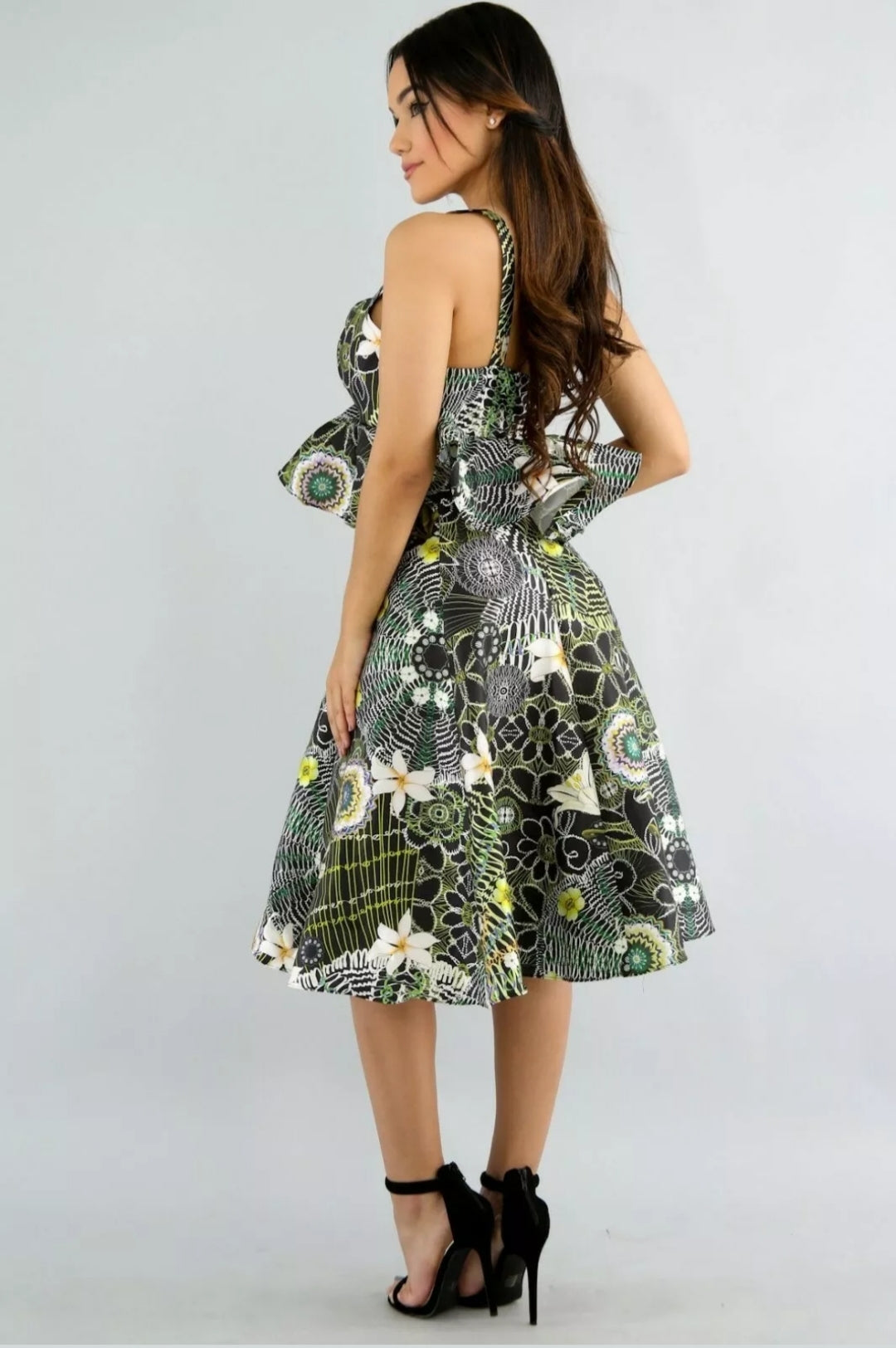 floral pop flare vintage dress