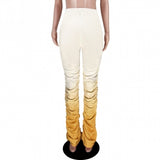 gold/yellow gradient ruched bottom pants