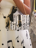 black & white striped chain fashion bag
