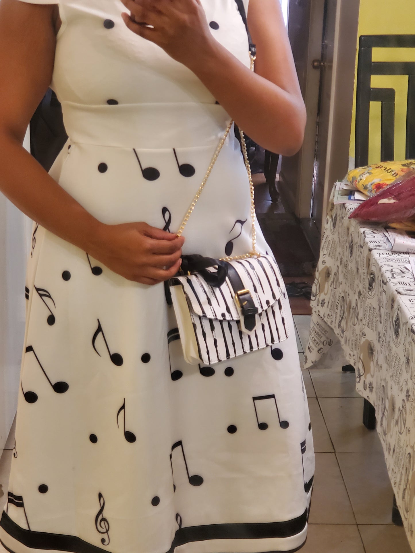 bowknot striped chain bag