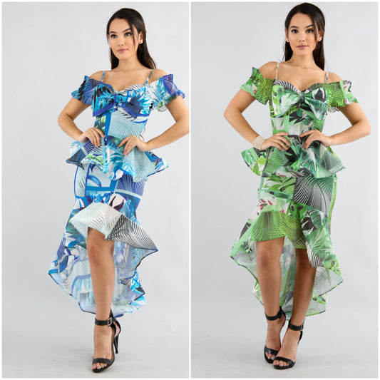 swirly palm leaf skirt set