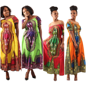 traditional print african tribal dashiki royalty maxi dress