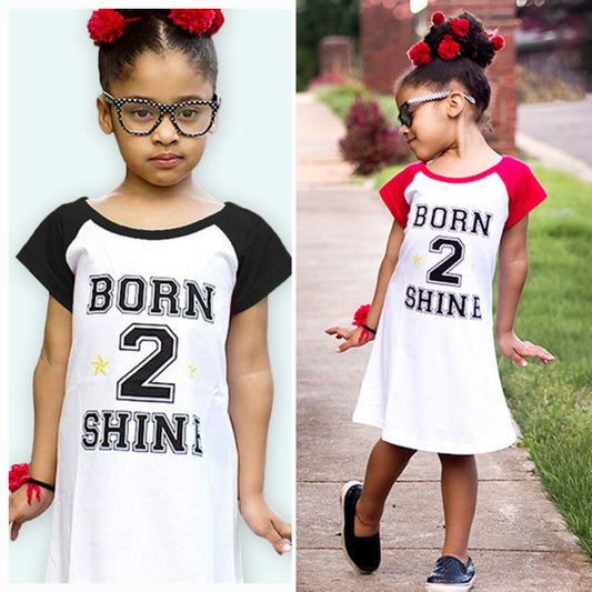 Girl's Oversize "Born 2 Shine" Top