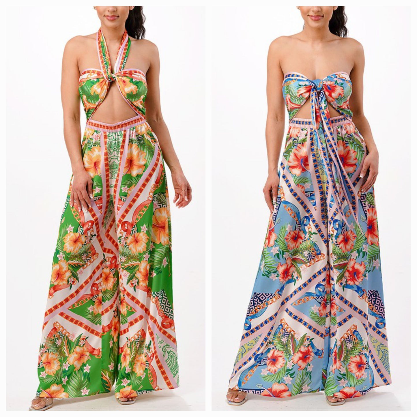 Convertible Wide Leg Jumpsuit