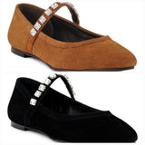 ASSISI Fine Suede MaryJane Ballet Flats