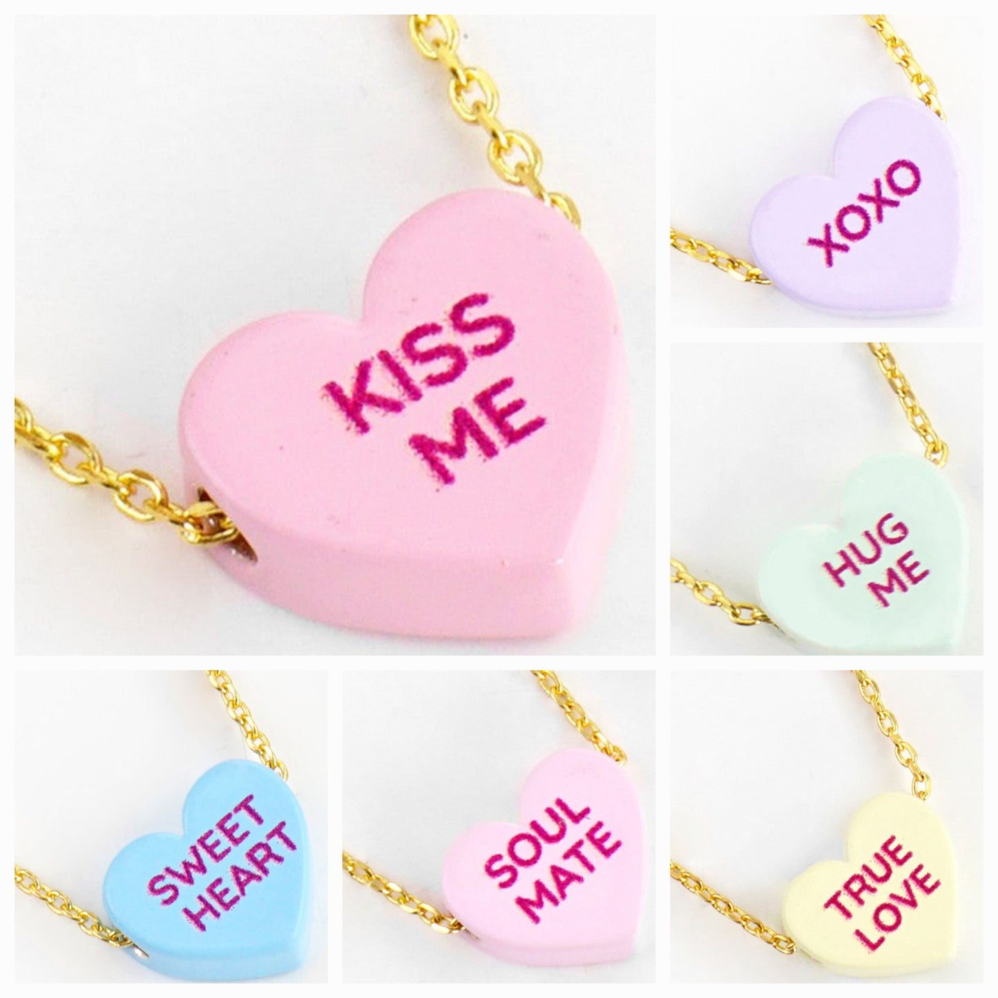 Gold Dipped Heart Candy Necklace