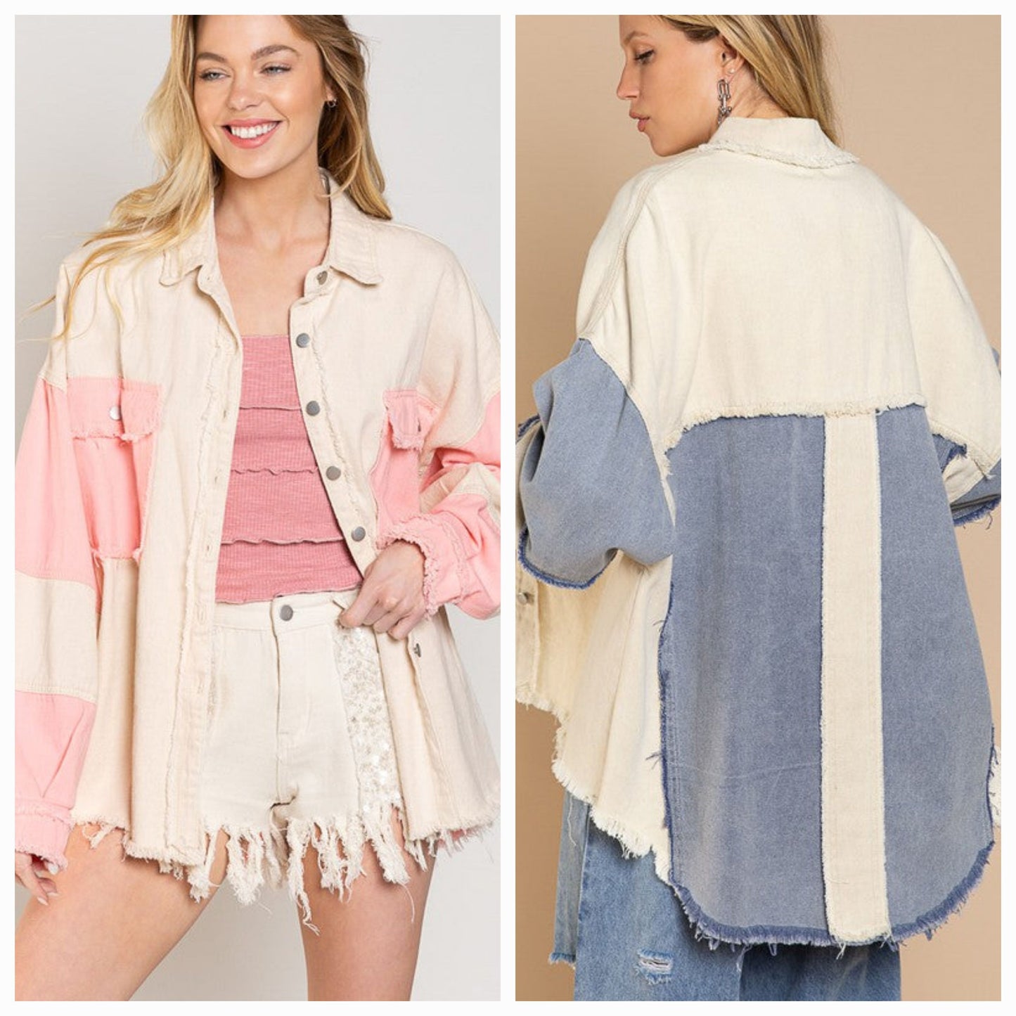 Oversized Two-Toned Shacket