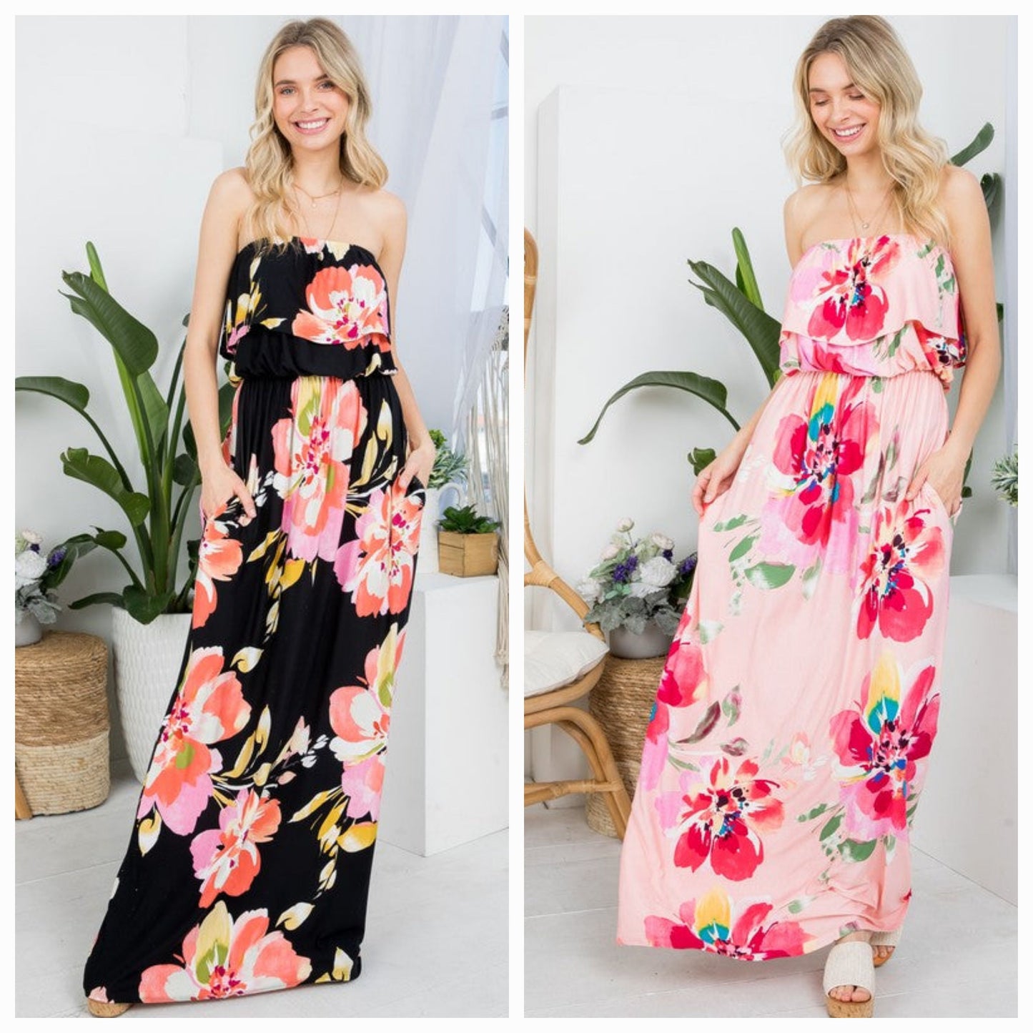 Floral Off Shoulder Maxi Dress