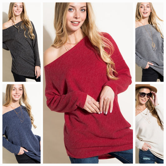 Plus Size One Shoulder Top