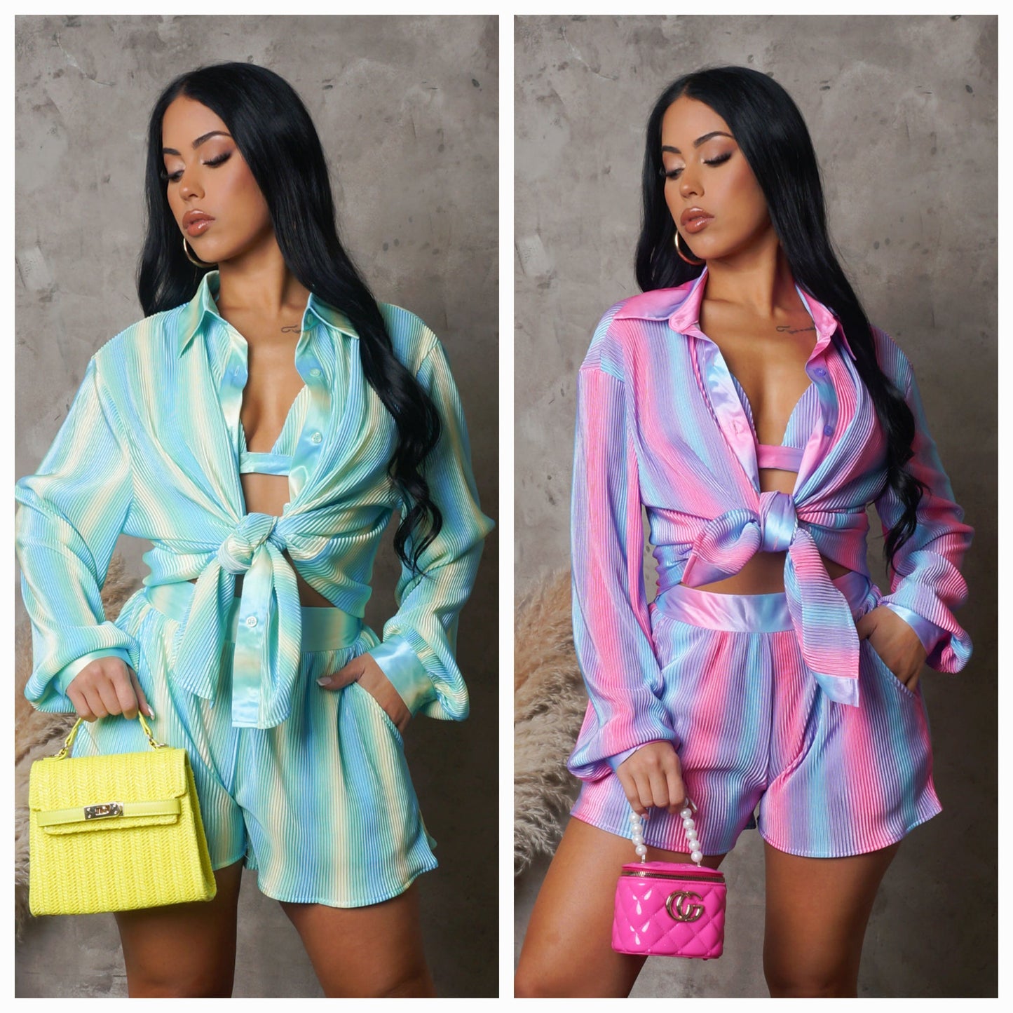 "Baddie" 3-Piece Shorts Set