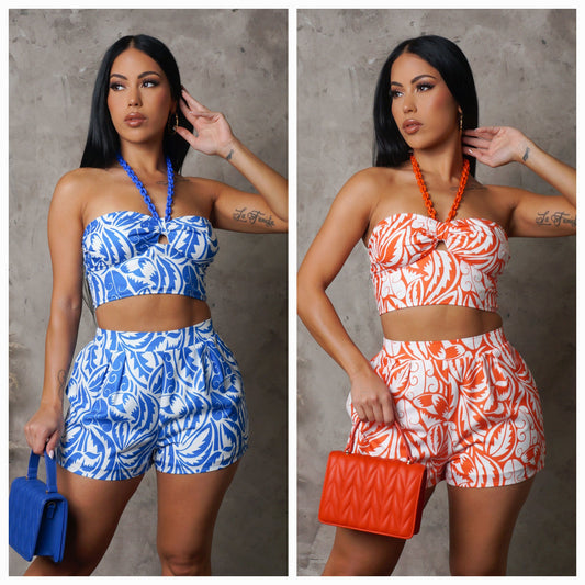 Chained Top & Shirts Set