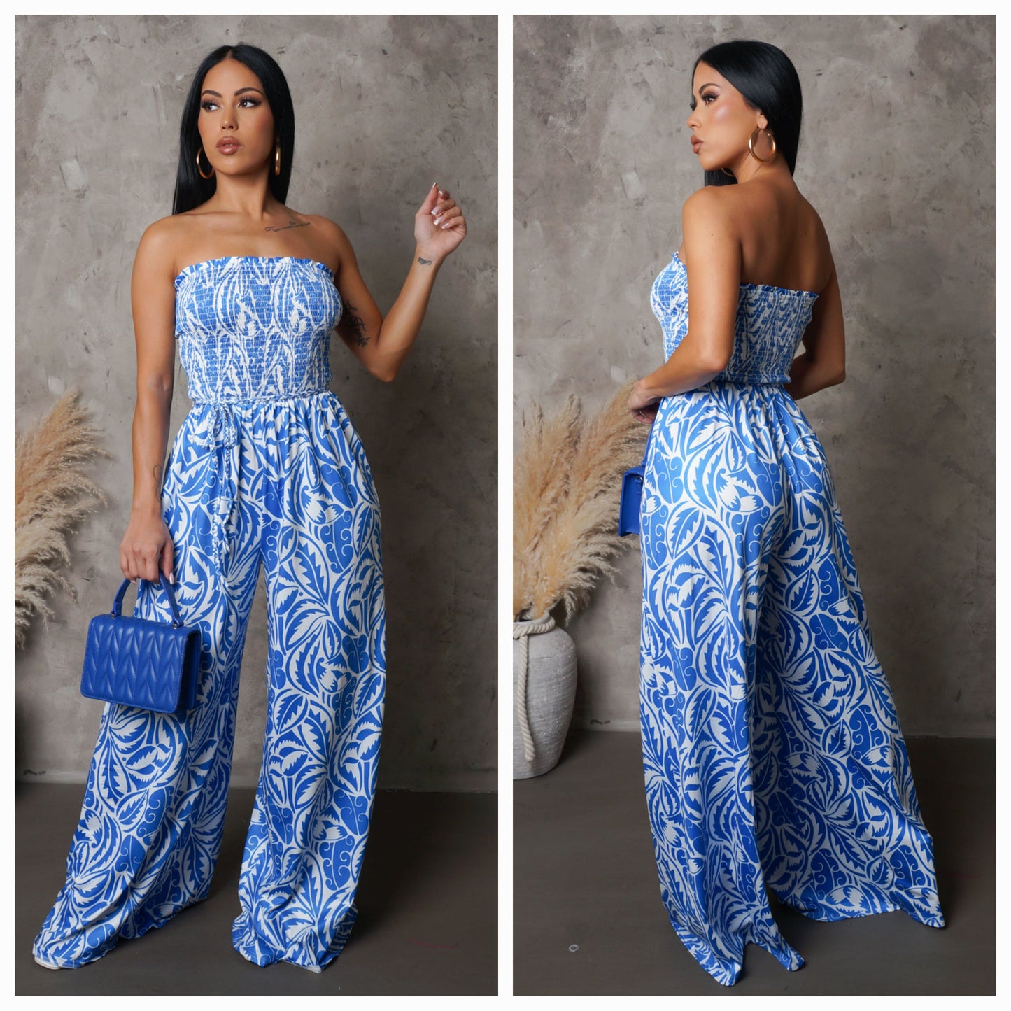 Blue Tube Jumpsuit