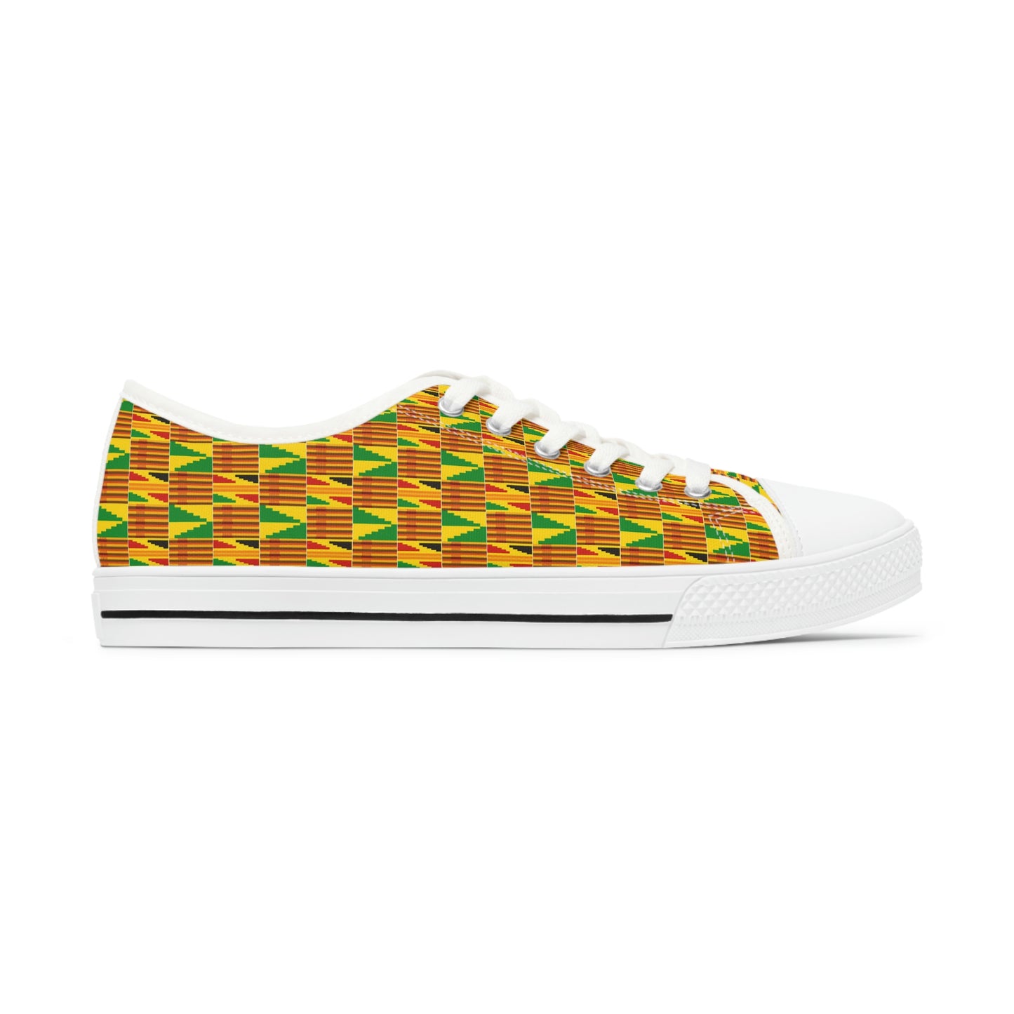 Customized Kente Print Women's Low Top Sneakers