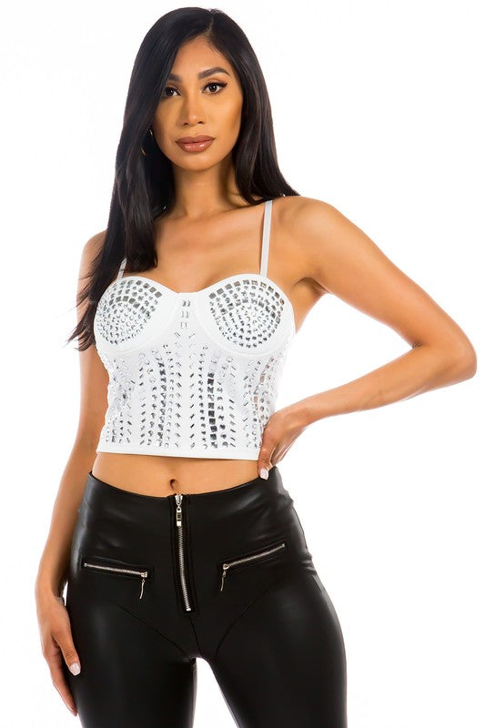 Rhinestone Cropped Top