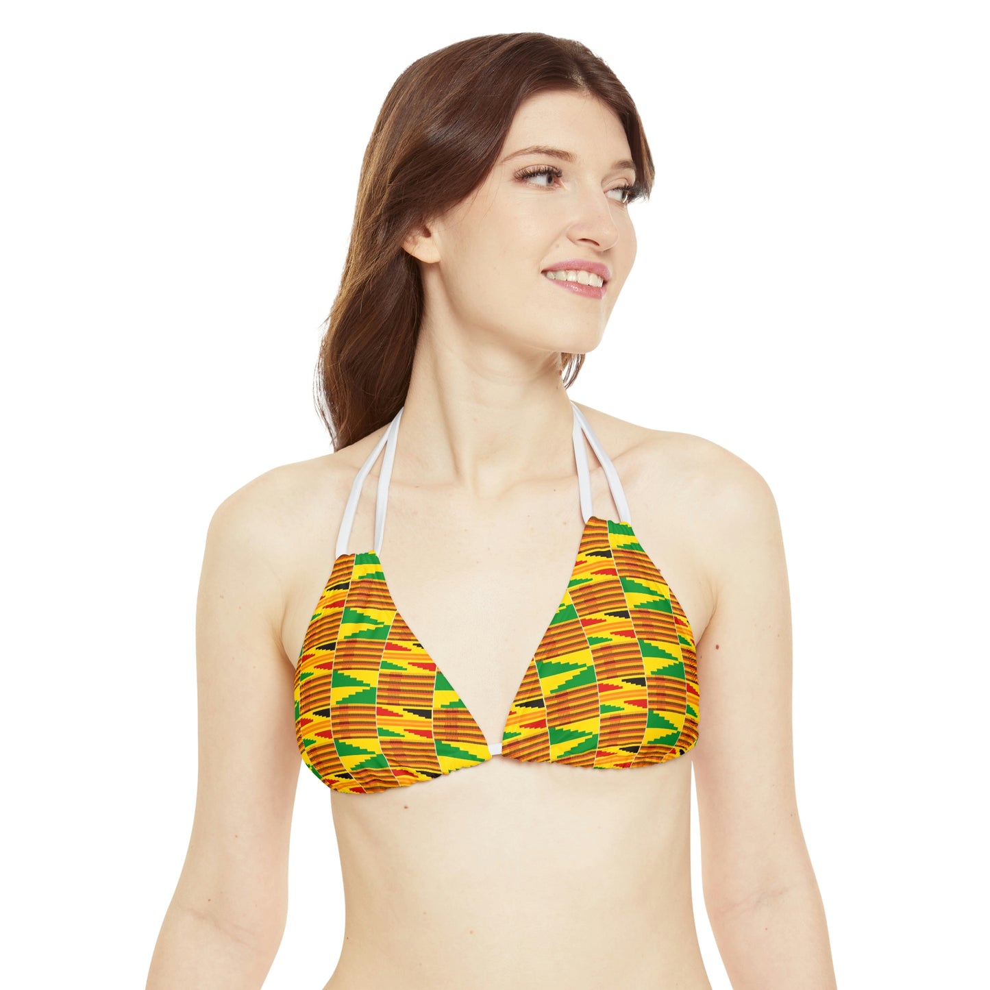 Kente Print Strappy Bikini Set