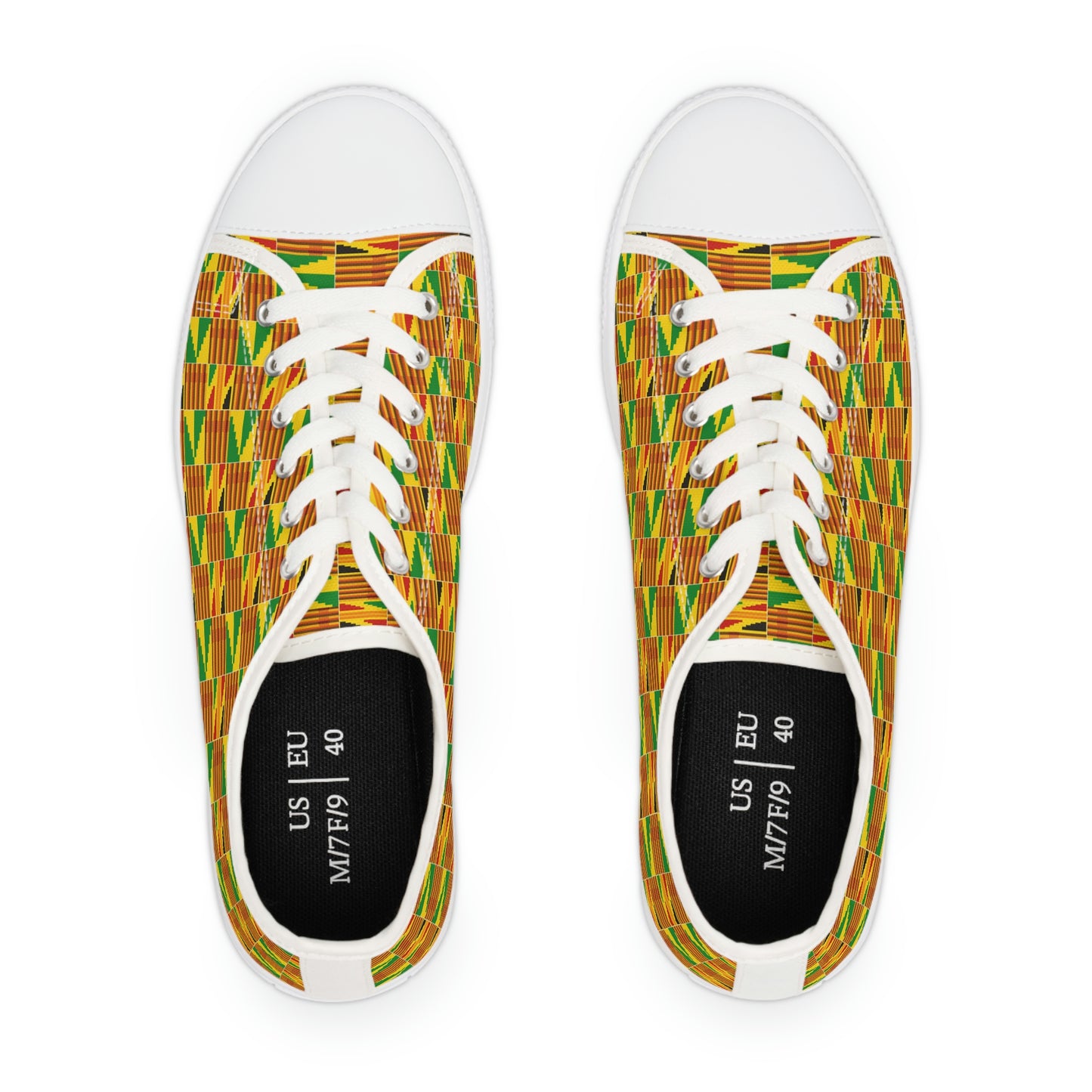Customized Kente Print Women's Low Top Sneakers