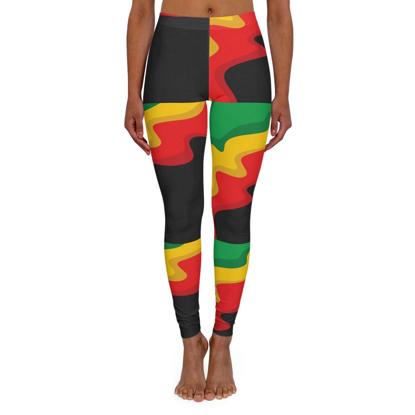 Rasta Print Women's Spandex Leggings