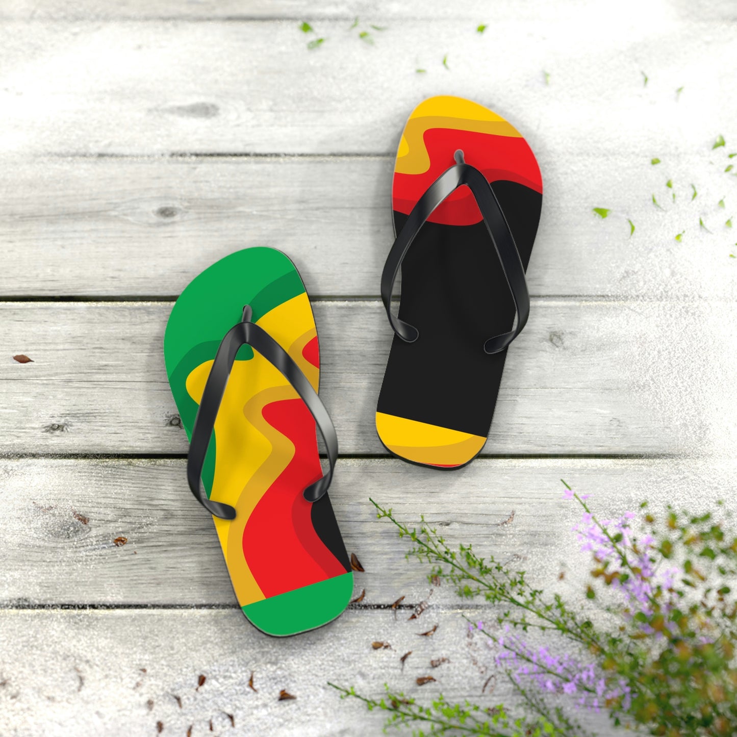Rasta Print Flip Flops