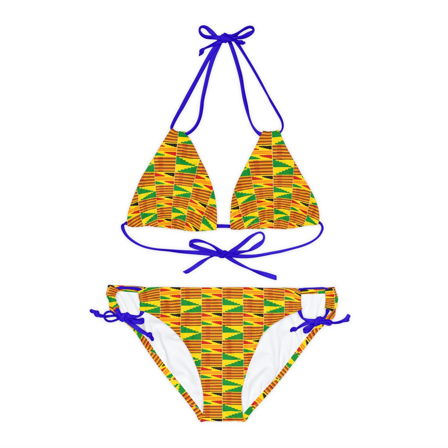Kente Print Strappy Bikini Set