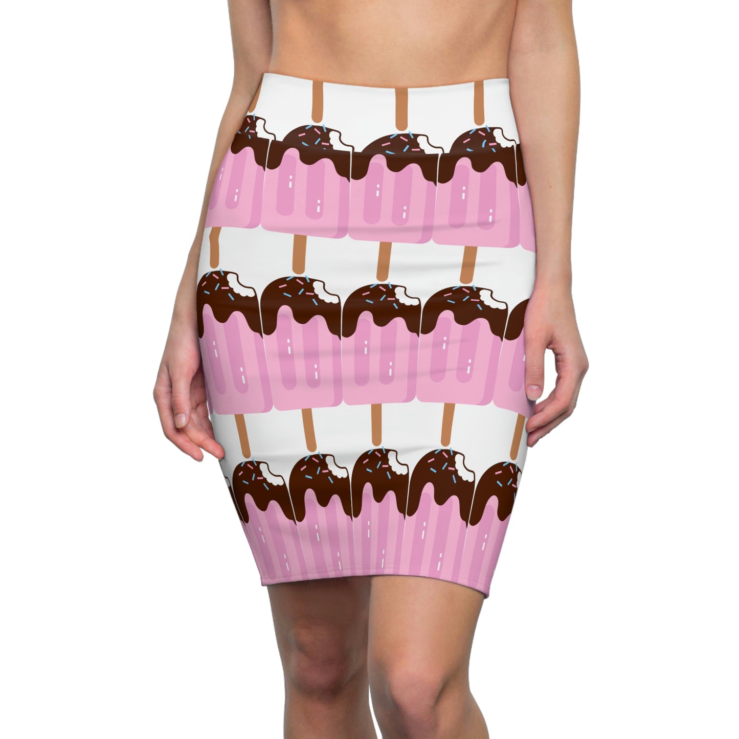 Ice Cream Fudge Print Pencil Skirt