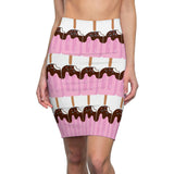 Ice Cream Fudge Print Pencil Skirt