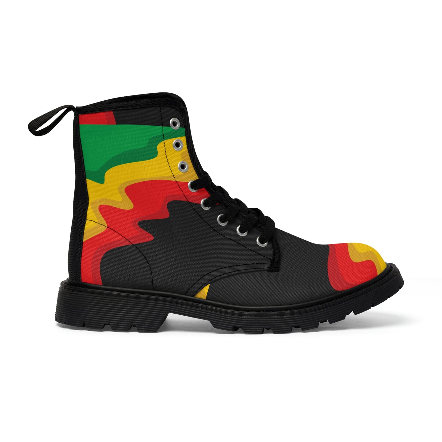 Rasta Print Customized Men's Canvas Boots