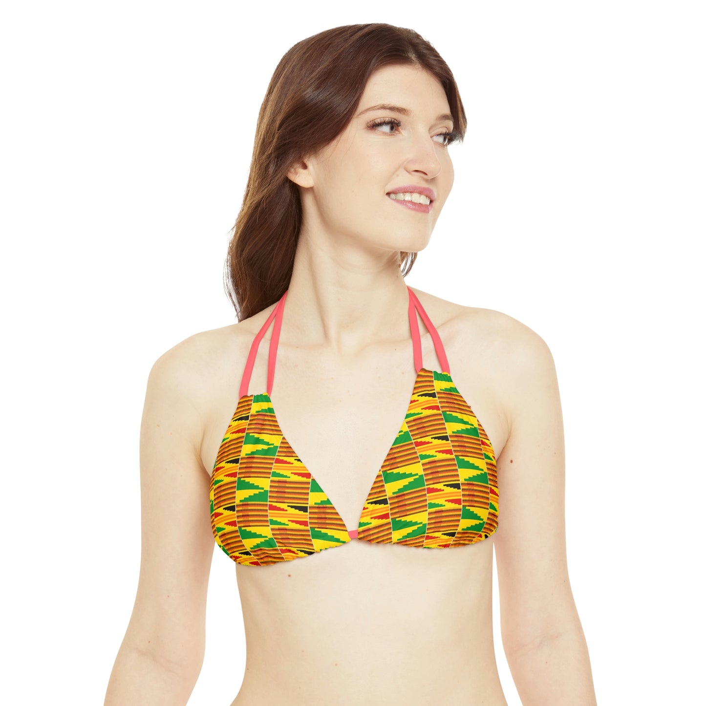 Kente Print Strappy Bikini Set