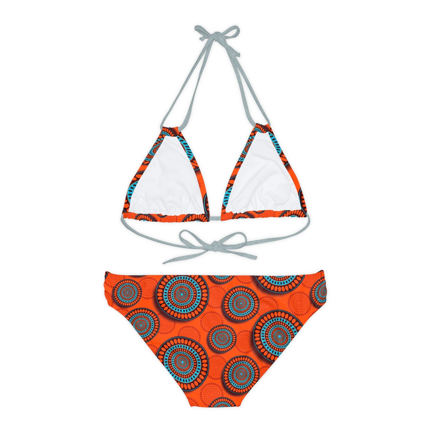 African Bold Print Strappy Bikini Set