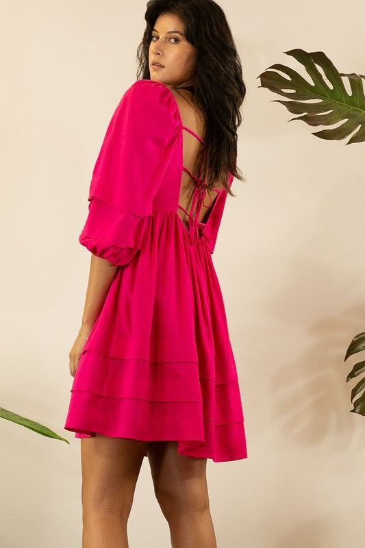PUFF SLEEVE DOLL MINI DRESS