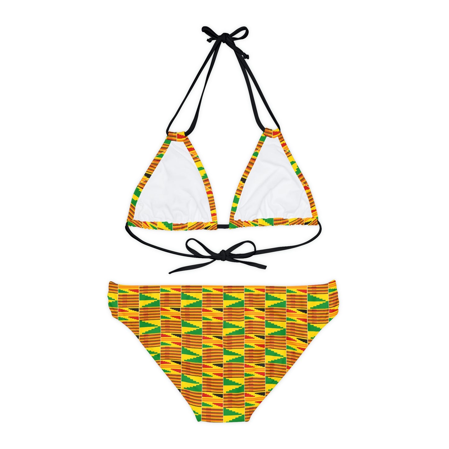 Kente Print Strappy Bikini Set