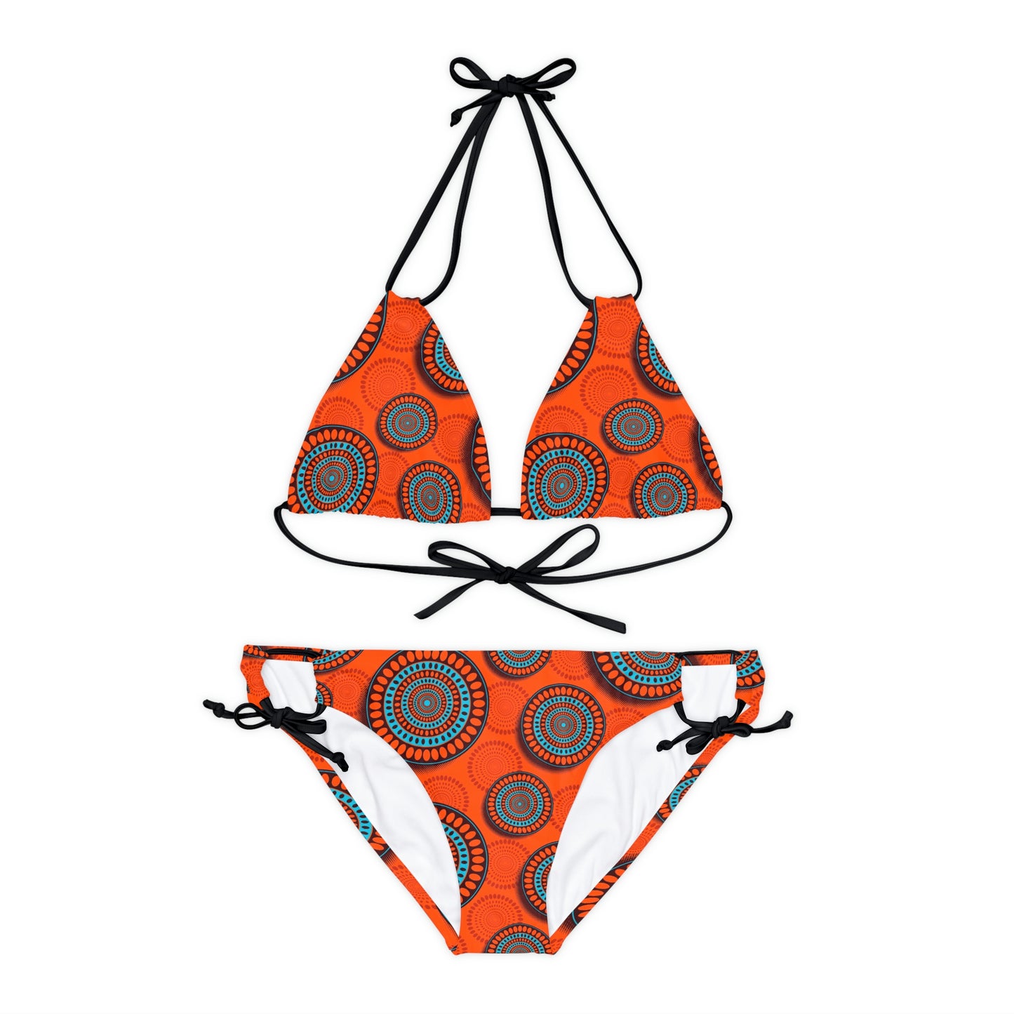 African Bold Print Strappy Bikini Set