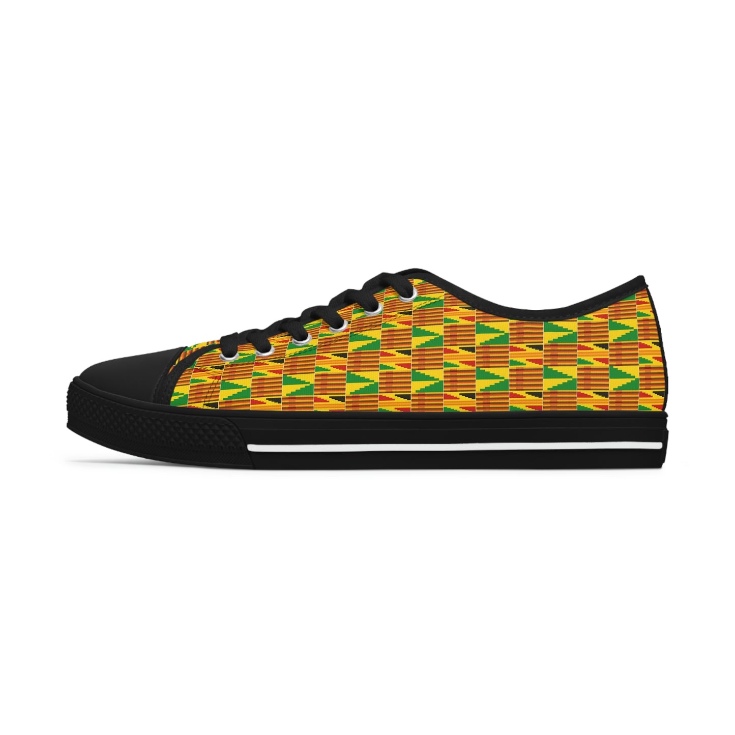 Customized Kente Print Women's Low Top Sneakers