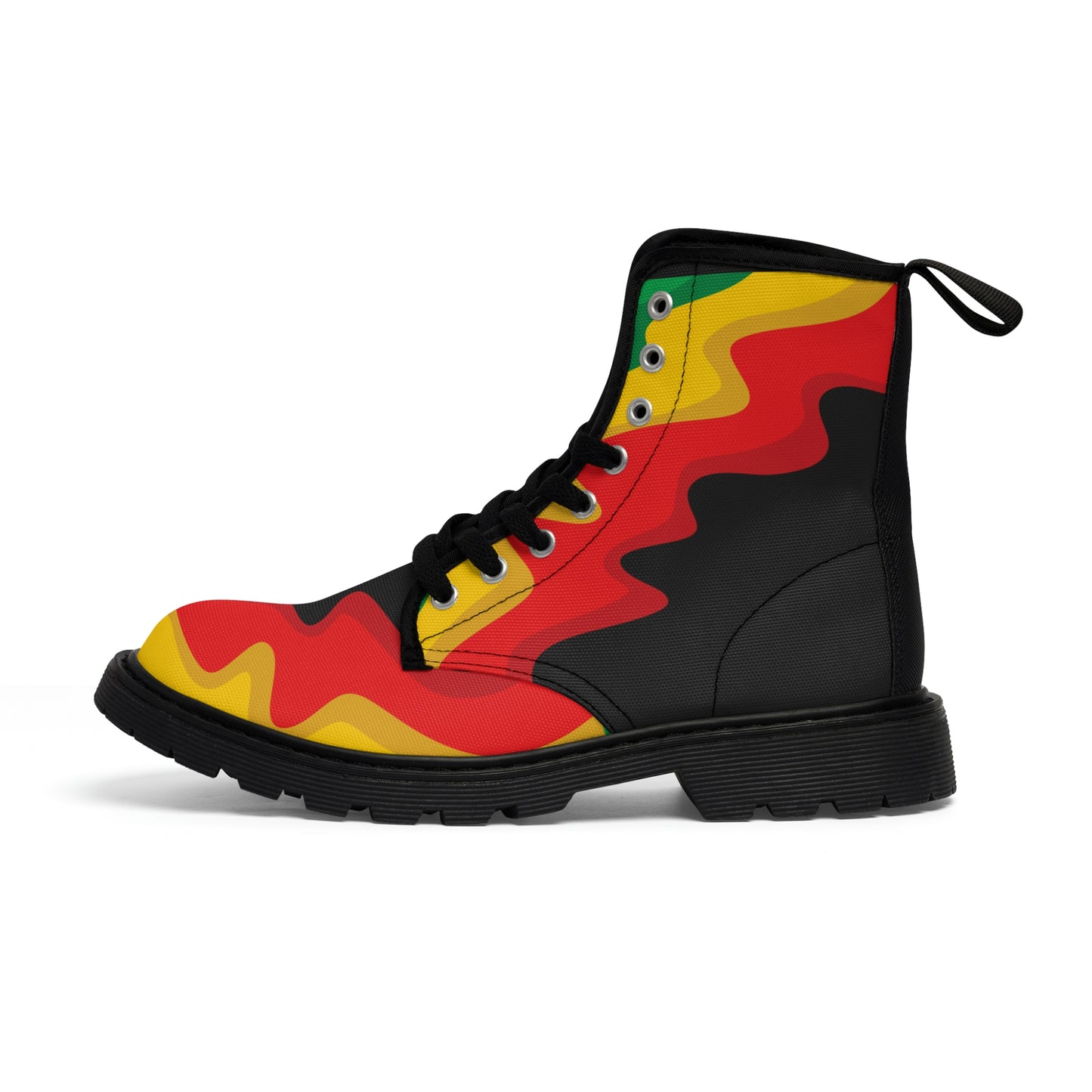 Customized Rasta Print Women's Canvas Boots