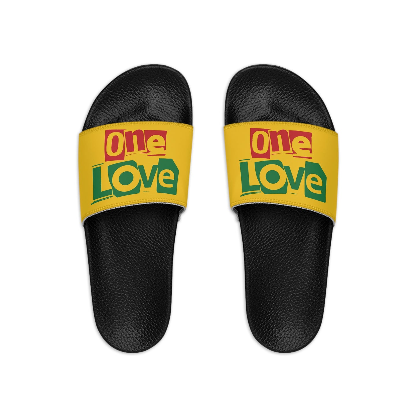 "One Love" Print Men's Slide Sandals