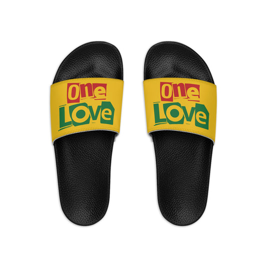 "One Love" Print Men's Slide Sandals