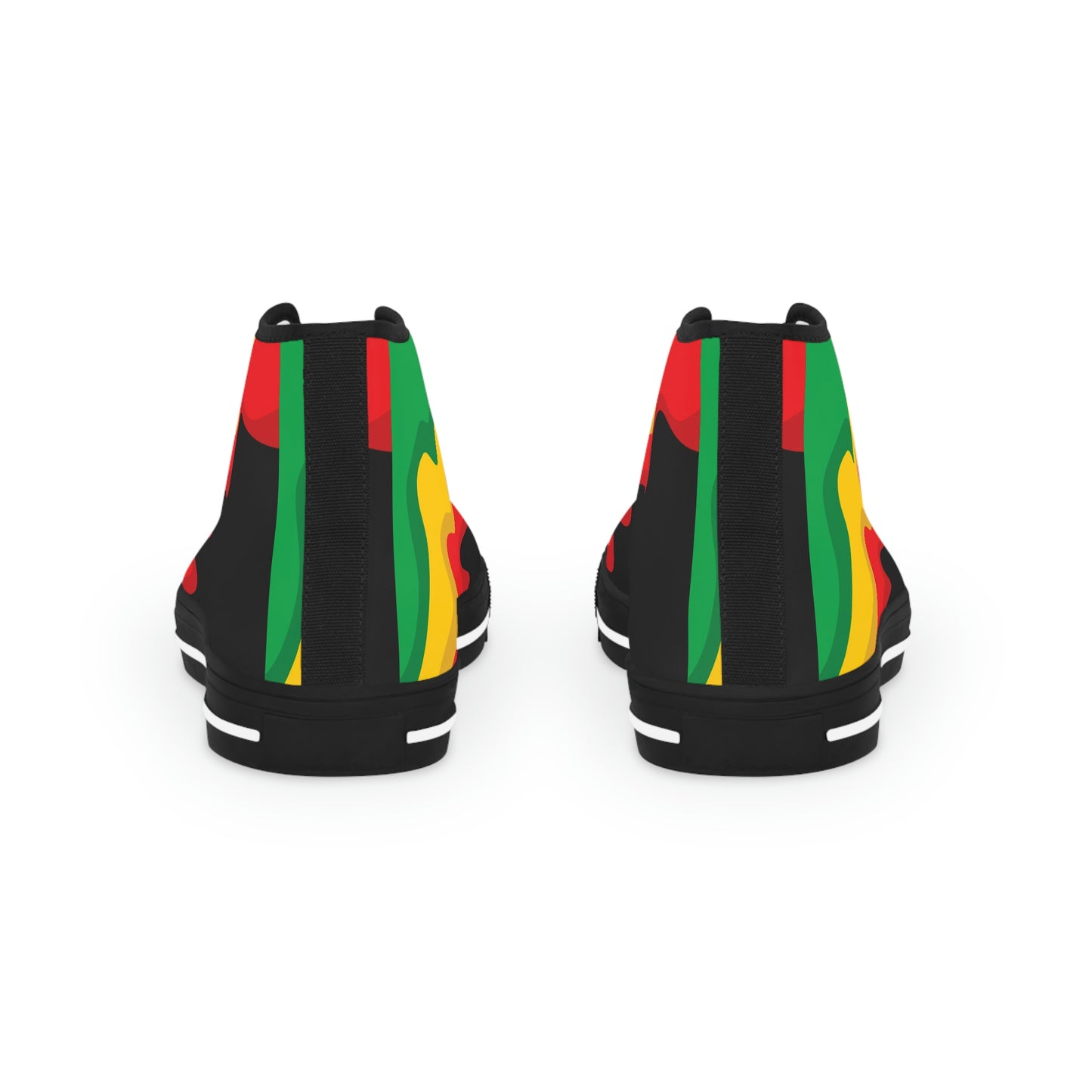 Customized Rasta Print Men's High Top Sneakers