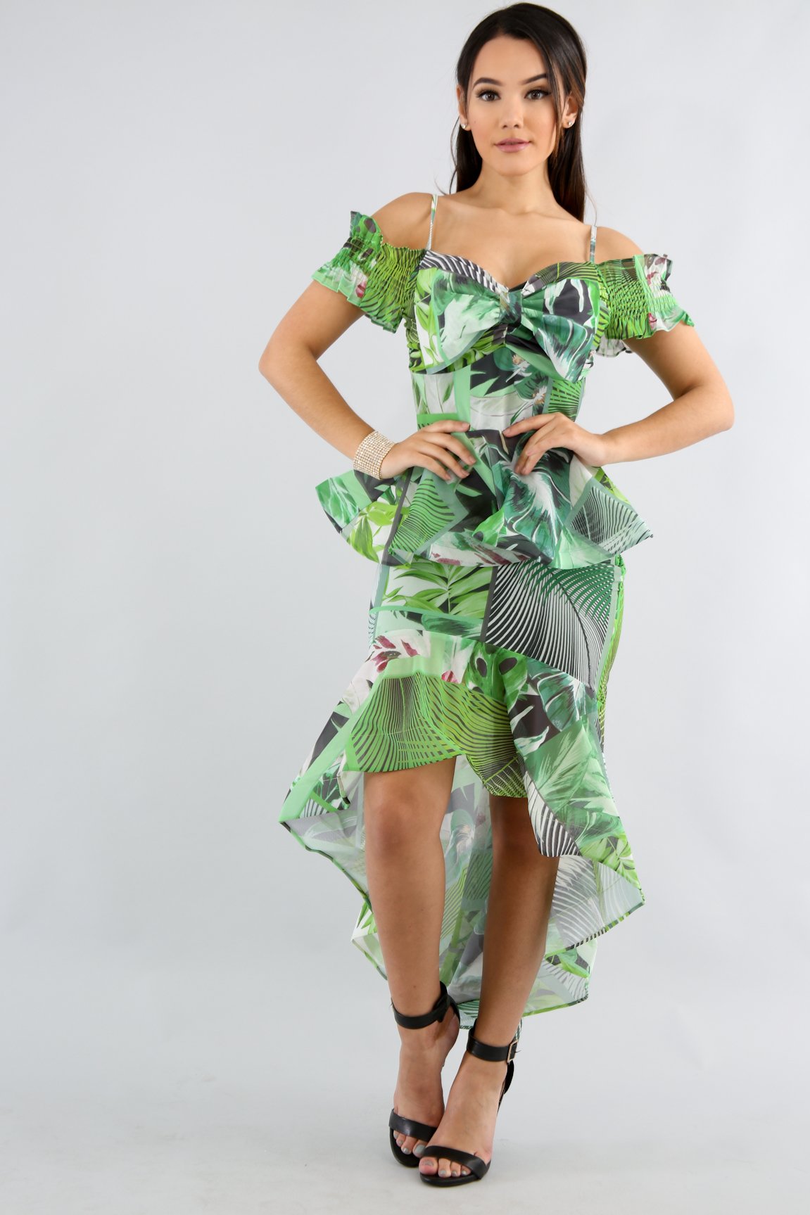 swirly palm leaf skirt set