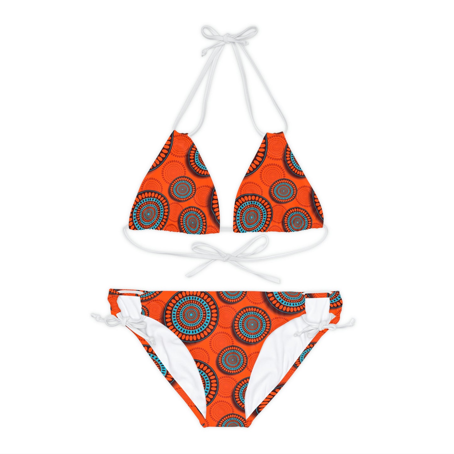 African Bold Print Strappy Bikini Set